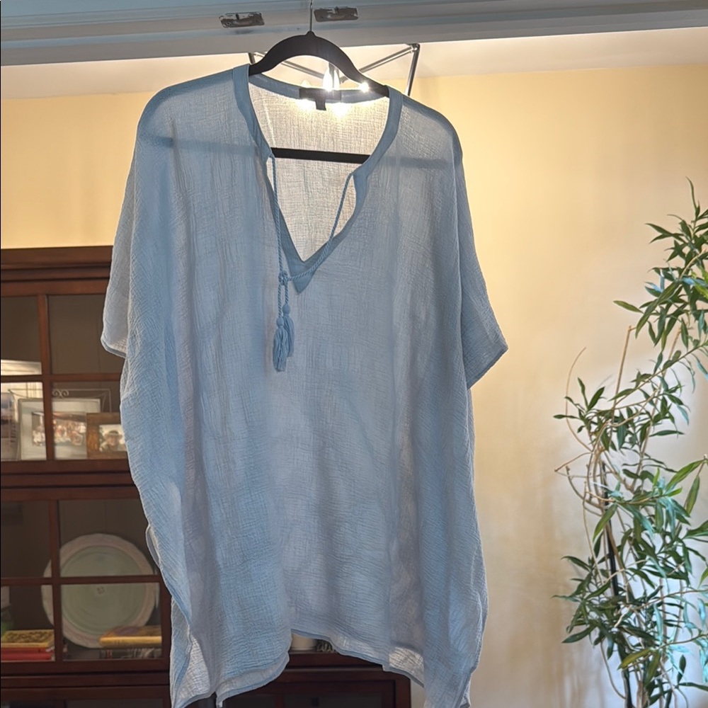 Banana Republic Blue Oversized Dolman Sleeve Swim Coverup